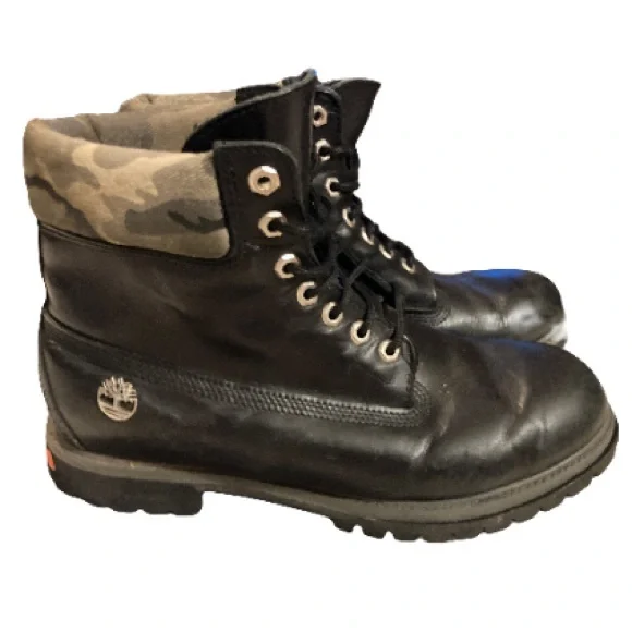 Timberland Men’s Black Scale Camoauge Combat Boots Men's Size 10.5 - Picture 4 of 12